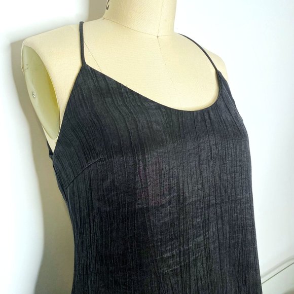 NWT Zara Strappy Open Back Textured Black Mini Dress - Picture 2 of 7